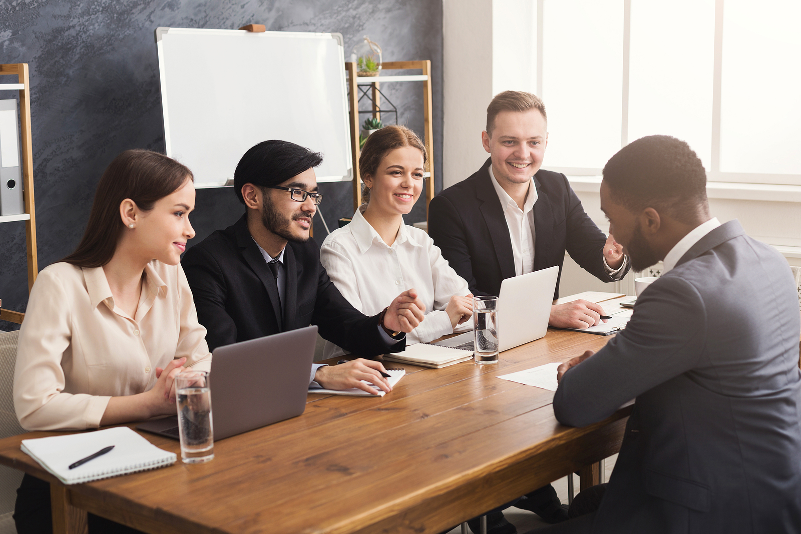 Taurean Consulting Group job candidate takes part of a panel interview.